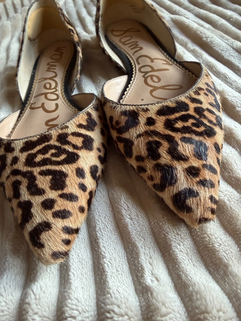 Sam Edelman Rosie Cheetah Print Calf Hair D'Orsay Flats